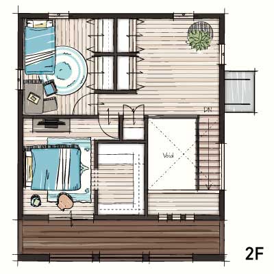 ZERO-CUBE MALIBU間取り2F